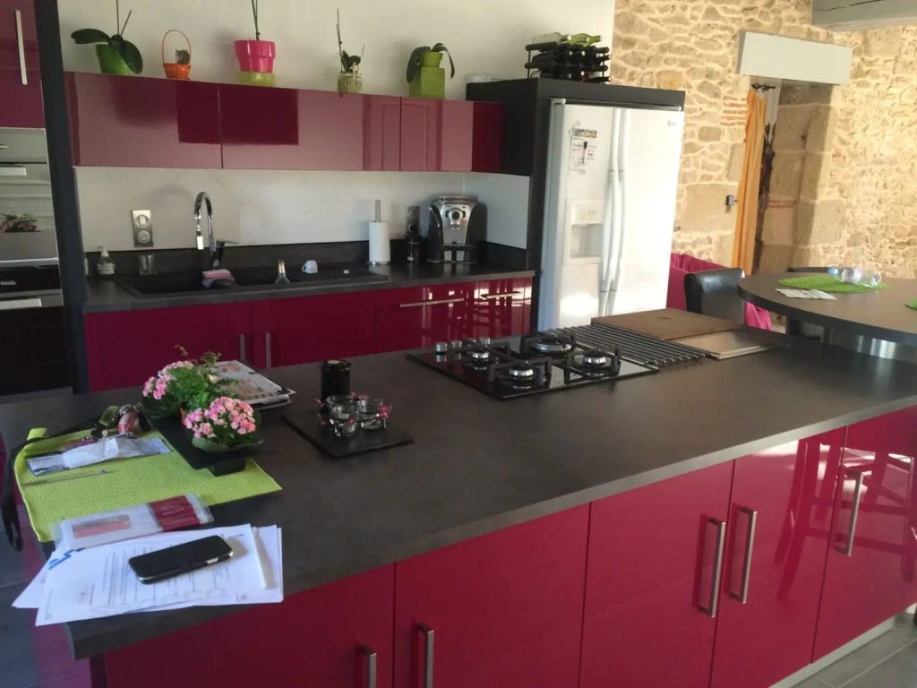 Cuisine laque prune