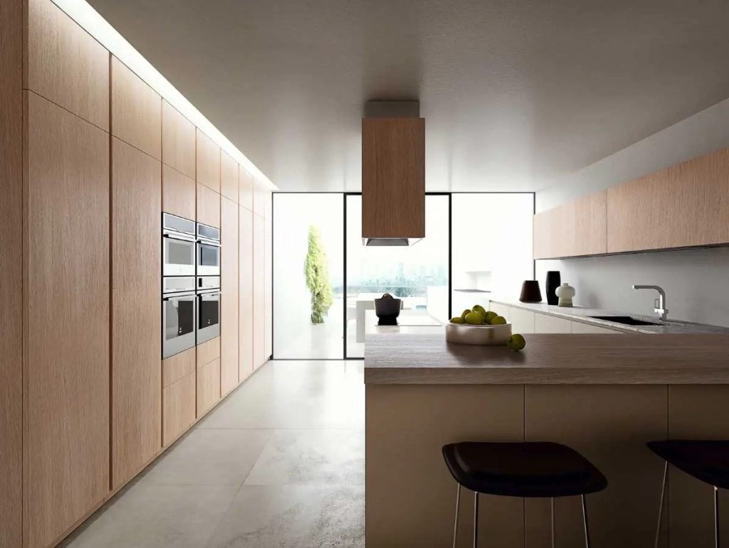 Cuisine porte bois moderne